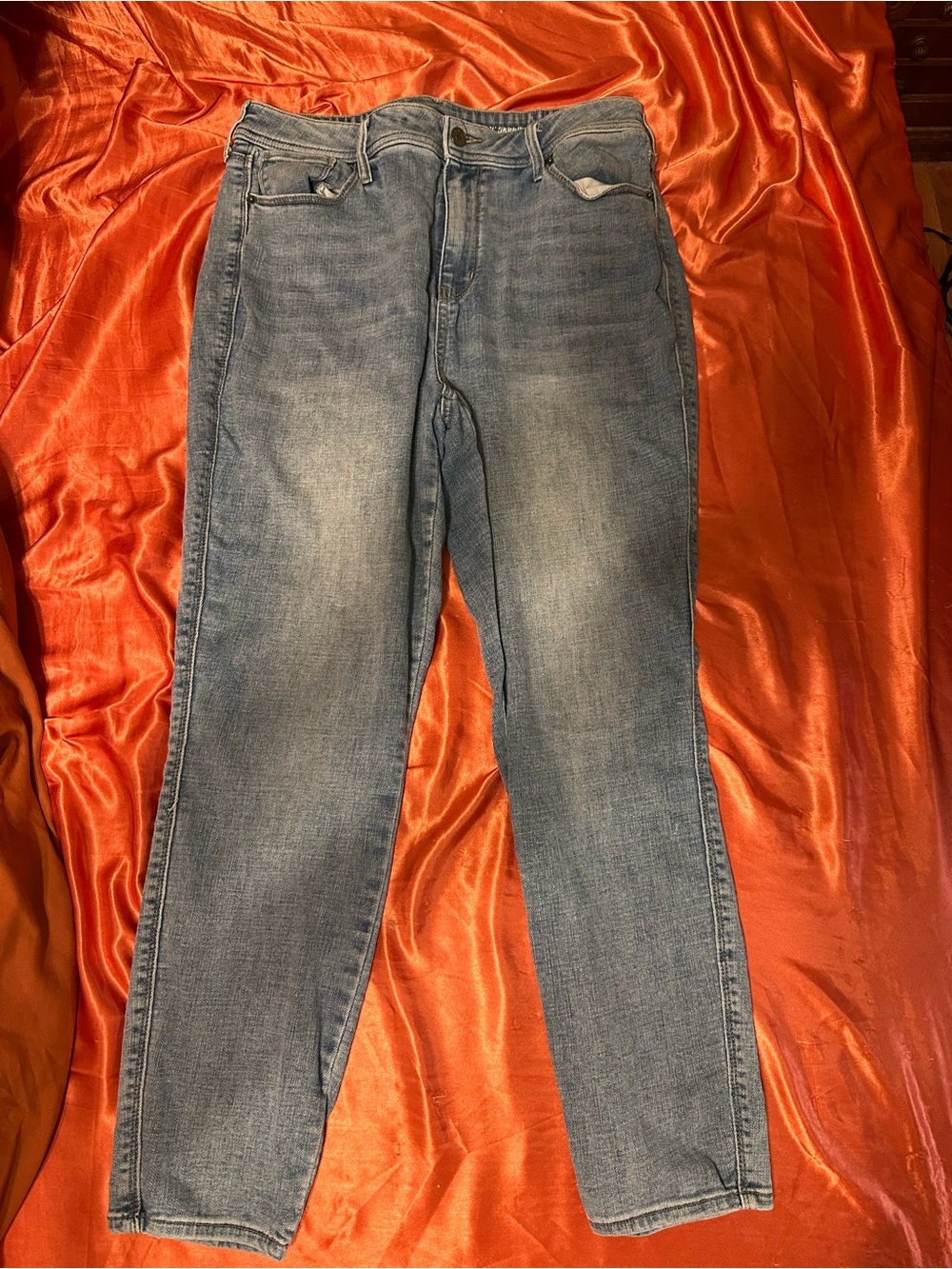 Express Women's High-Rise Light Blue Slim Straight Jeans